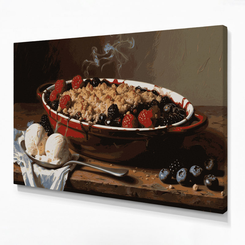 Art mural sur toile, "Desserts Berry crumble", H 11 po x l 14 po