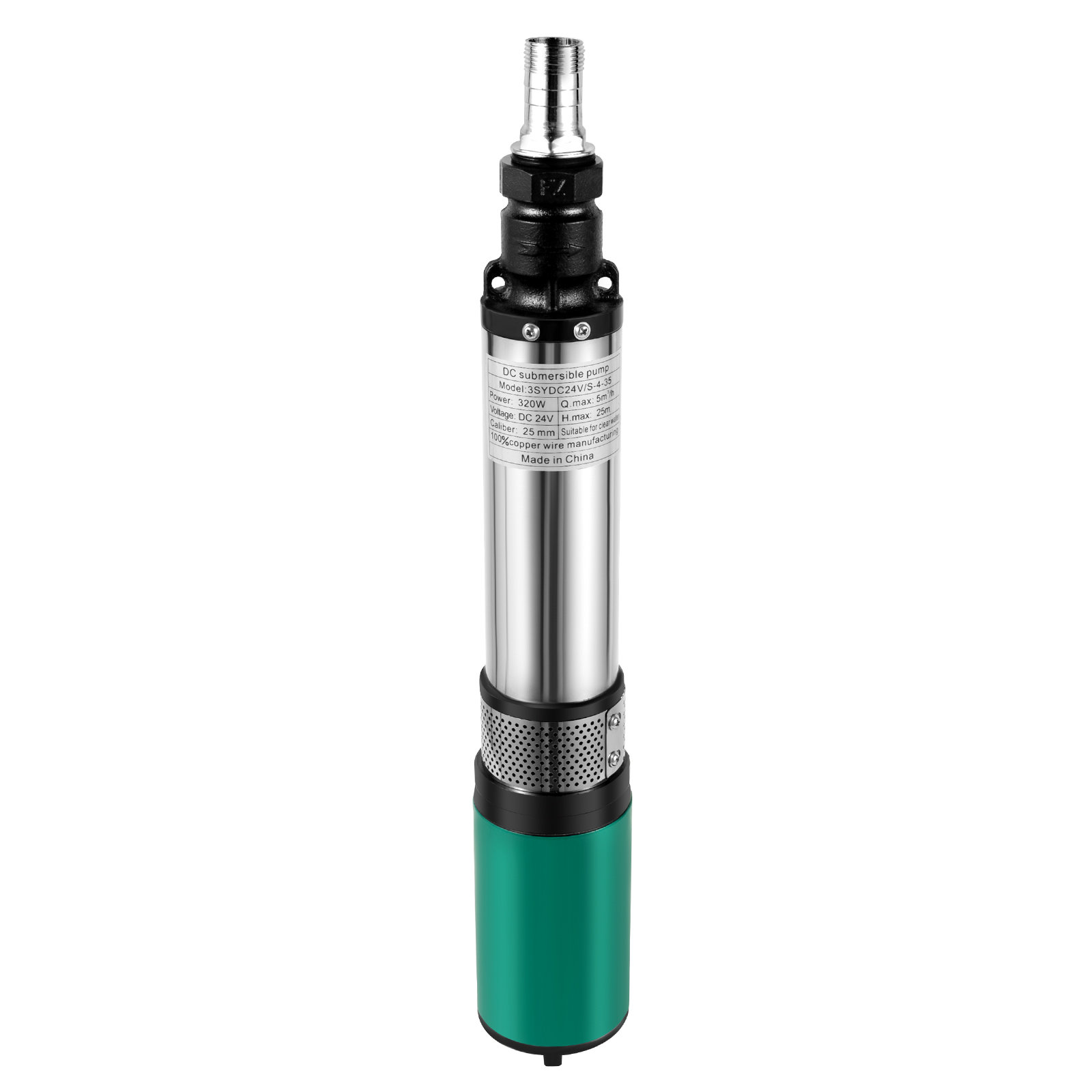 Pope de puits profonde - 12 V - Solaire - En acier inoxydable