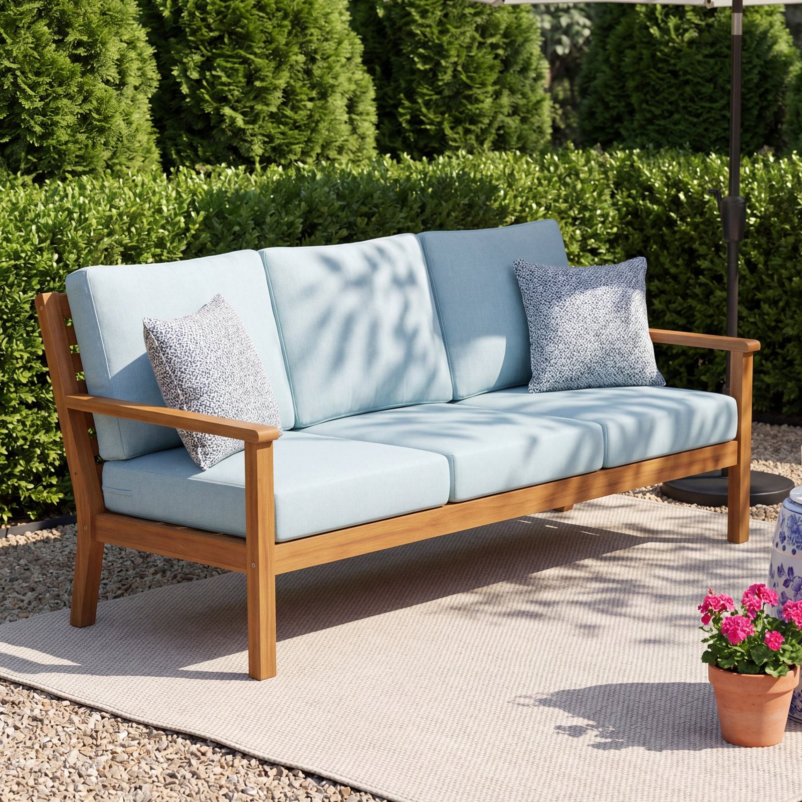 24" Sunbrella® Sofa Seat and Back Cushion, Sunbrella Bliss Dew