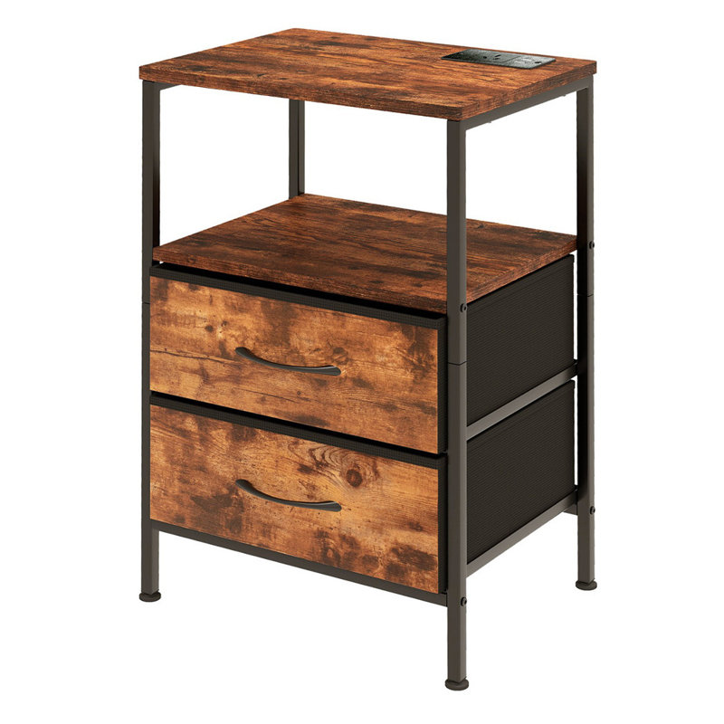 40cm W Metal Bedside Table
