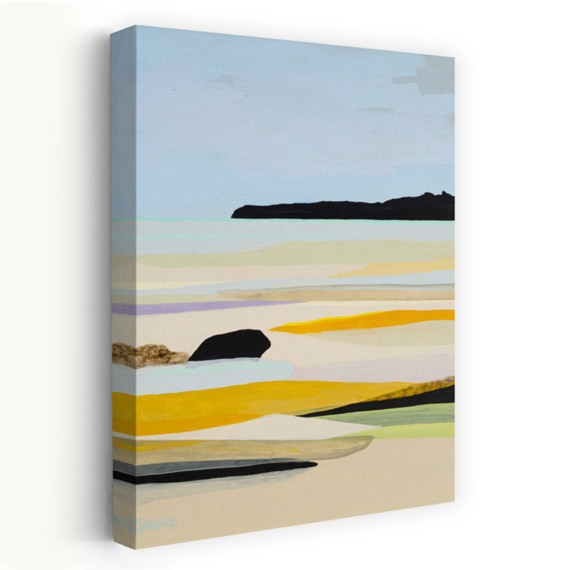 Art contemporain, art contemporain abstrait plage océan, H 18 po x l 12 po