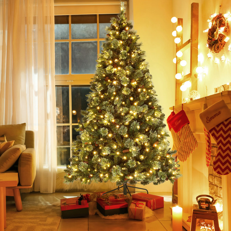 Lighted Artificial Christmas Tree, 7ft H