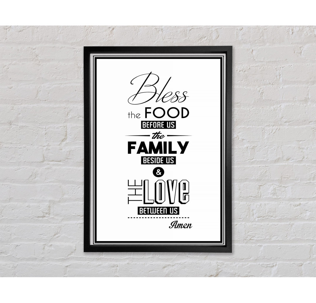 Bless The Food Before Us 2 - Einzelner Bilderrahmen Typografie auf Leinwand