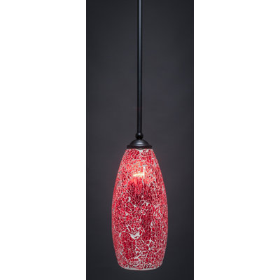Zilo Stem Hung Mini Pendant Shown With Fusion Glass