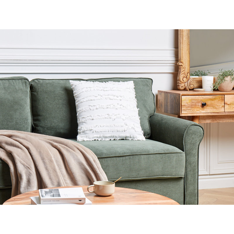 Charlo Striped White Square Cushion