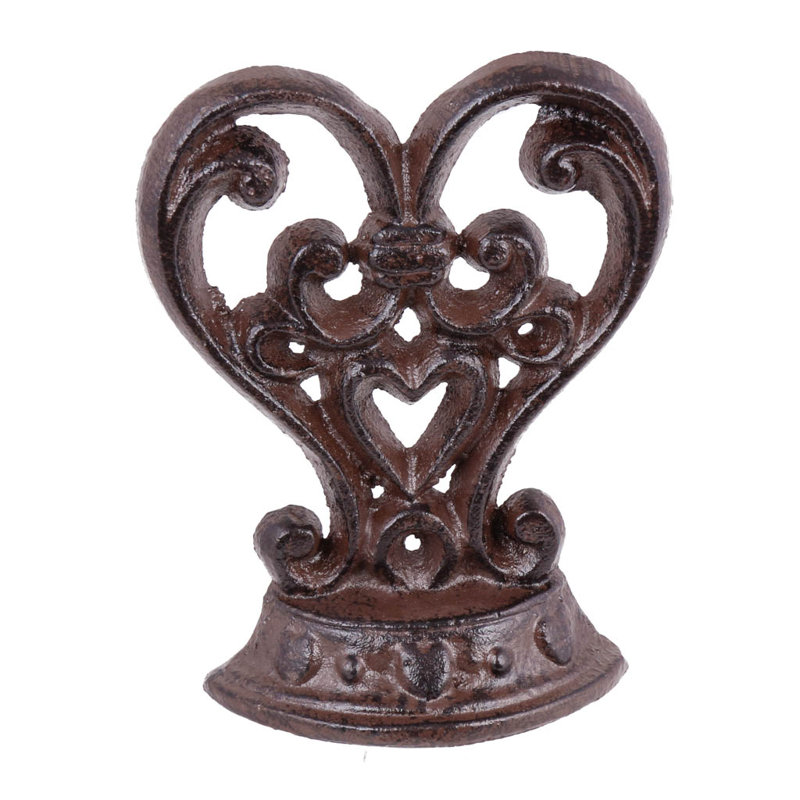 Ornate Heart Cast Iron Door Wedge