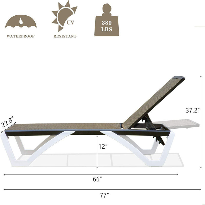 Colerain Outdoor Metal Chaise Lounge with Adjustable Positions, Dark Brown