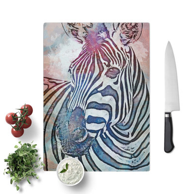 Tempered Glass Zebra Chopping Board