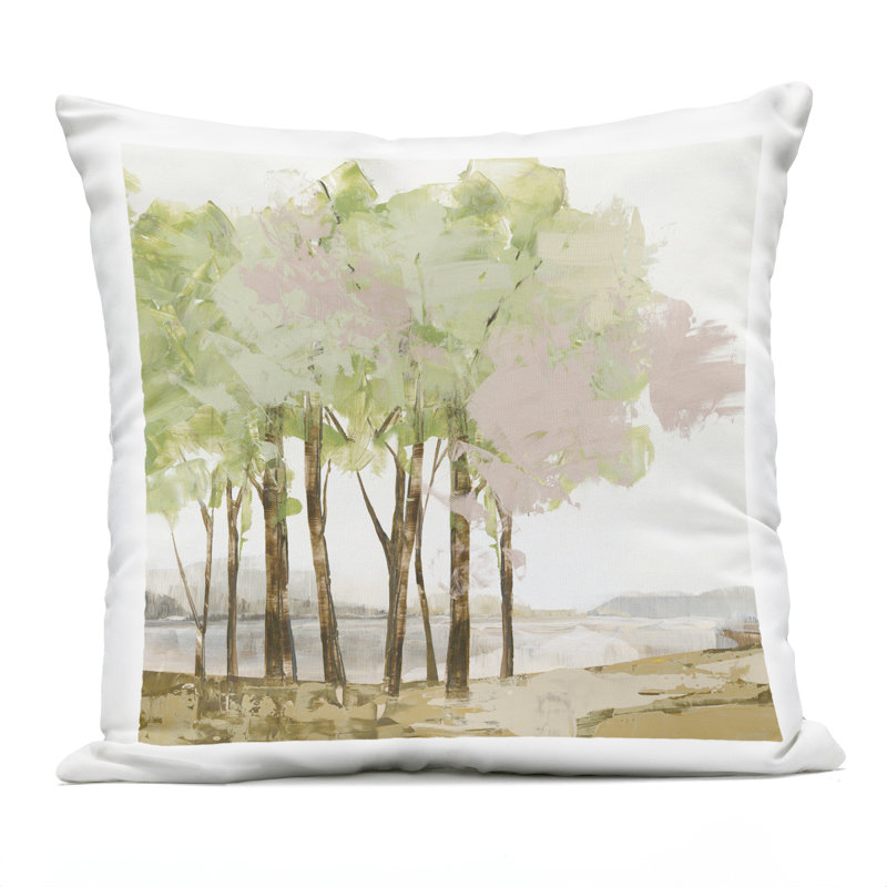 Spring Awakening Forest Outdoor Printed Pillow design by Ian C.
