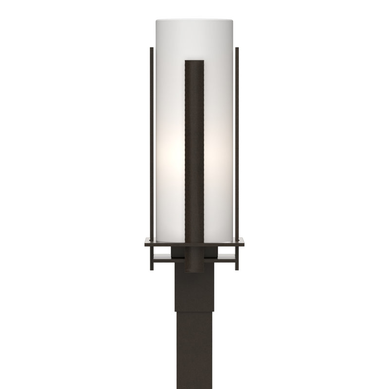 Tête de lanterne verticale verticale 1 lumière, Bronze côtier huilé côtier, Blanc