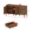 Buffet en noyer de 150 cm de large avec 2 portes, 3 tiroirs et pieds ronds