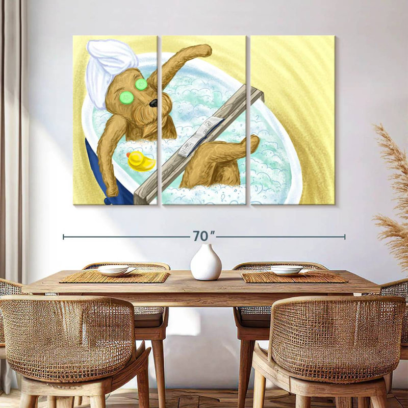 Ketti Dog In A Bubble Bath, 42" H x 65" W