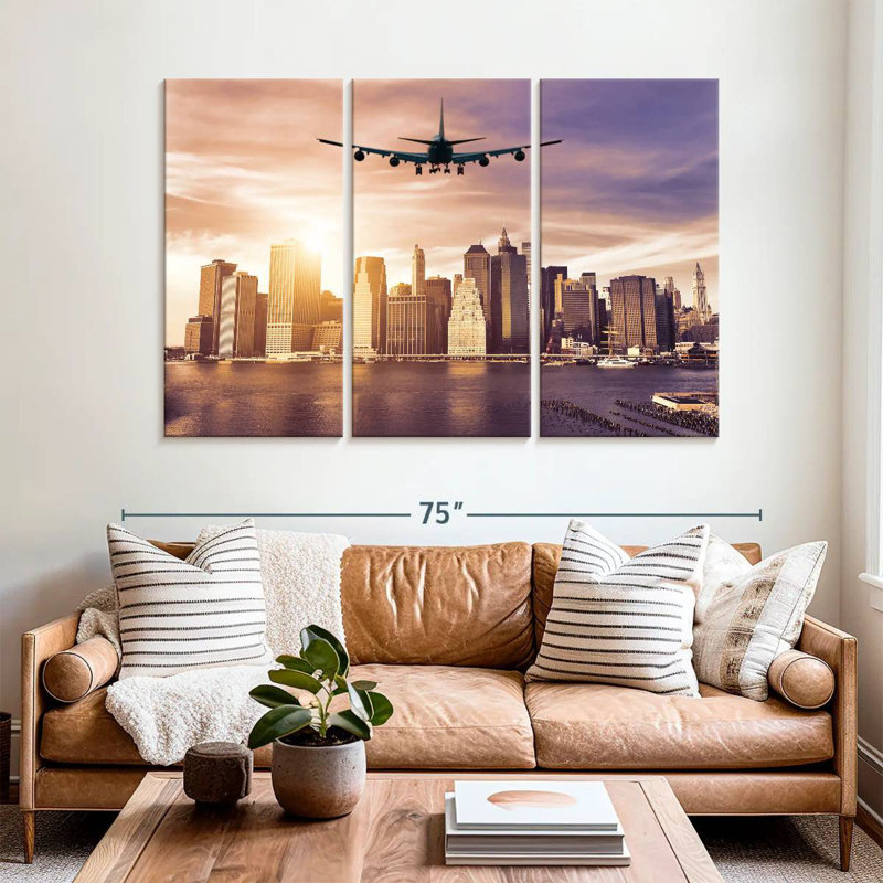 Mehar Airplane In The City, 42" H x 65" W