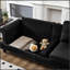Canapé moderne en cuir 3 places moderne avec garniture cloutée et coussins en mousse haute densité durables-629432667