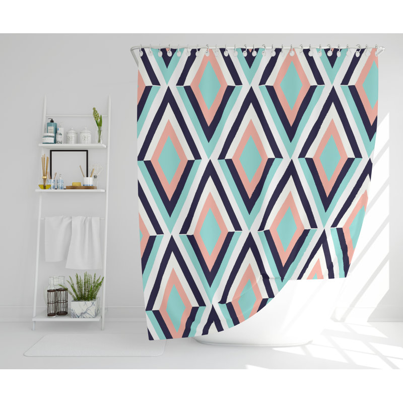 Leah Polyester Shower Curtain Set, 168cm H x 168cm W