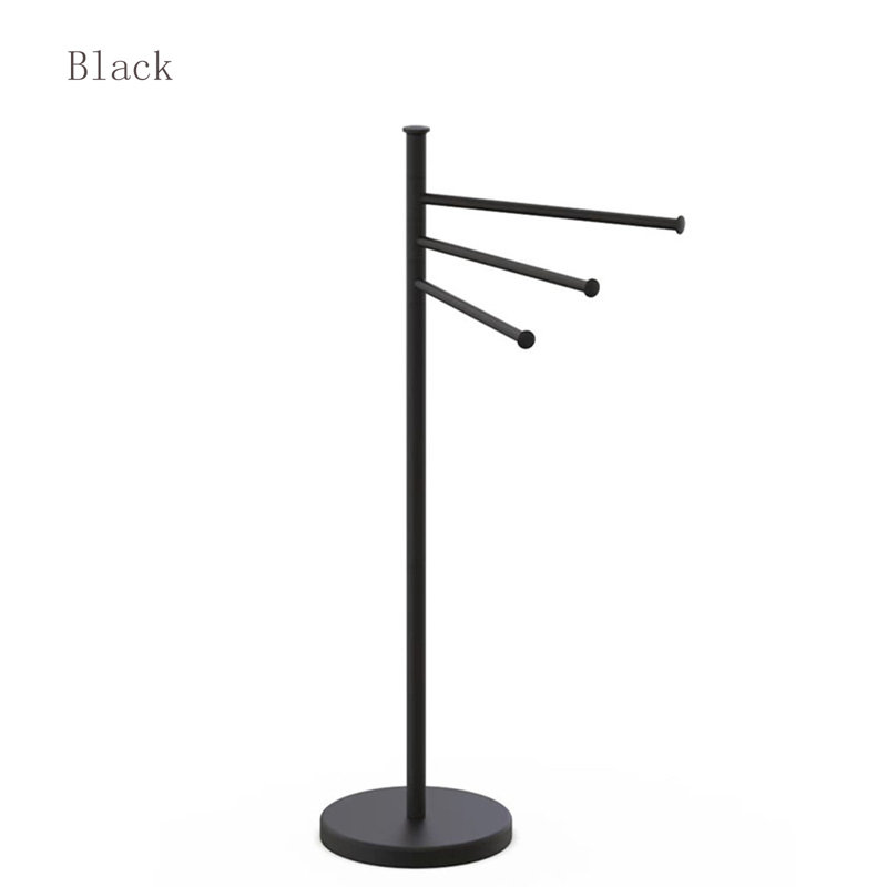 Porte-serviettes sur pied pivotant, Noir