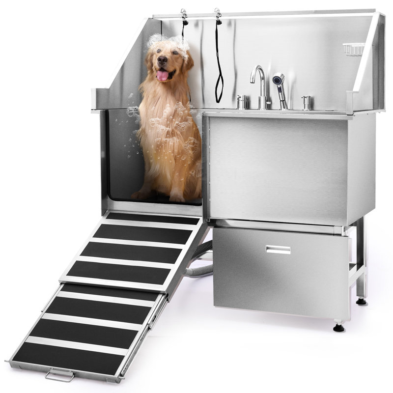Pet Grooming Tub Professional Dog Bathing Station, 56.3"H x 50"W x 31.5"D