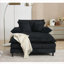 Chaise longue surdimensionnée ajustable en velours côtelé noir l 54,75 po Living Room Relaxation-746582465