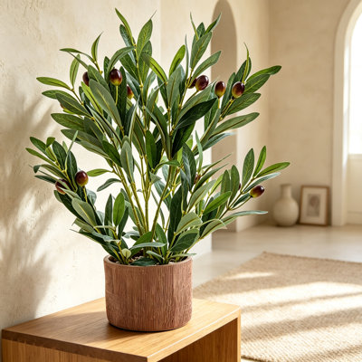 17" Artificial Olive Plant in Terracotta Pot