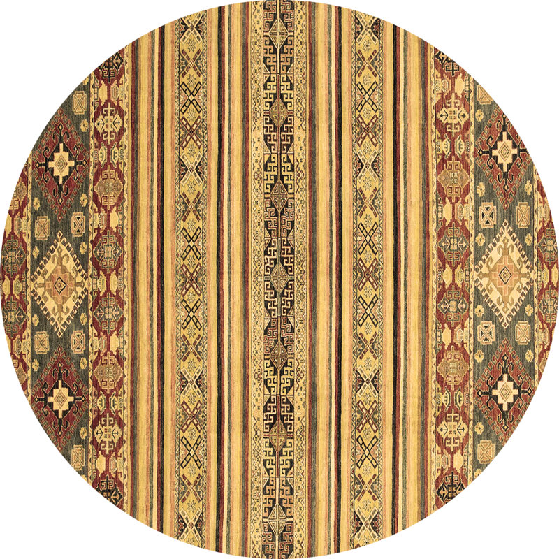 Tapis brun rond 6 pi Southwestern