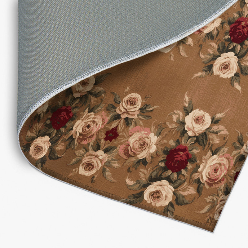 Tapis d'intérieur et d'extérieur brun français, Rectangle 4pi x 6 pi