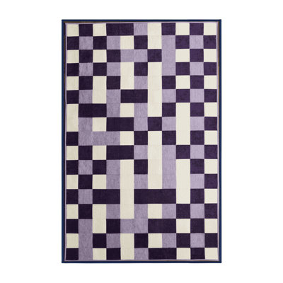 Tapis mauve lavable à la machine