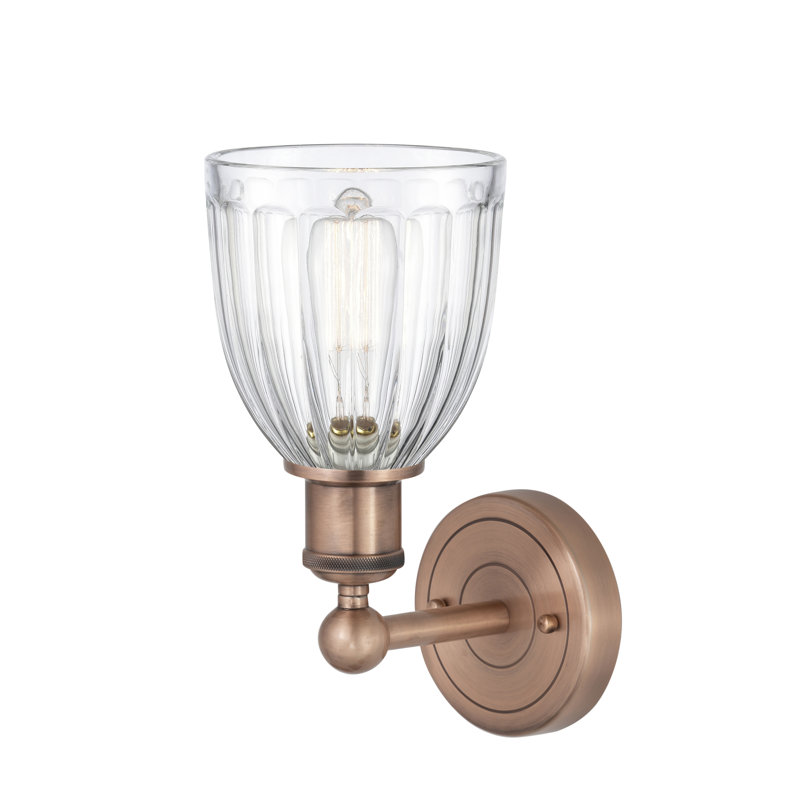 Caroleen Armed Sconce, Clear, Antique Copper
