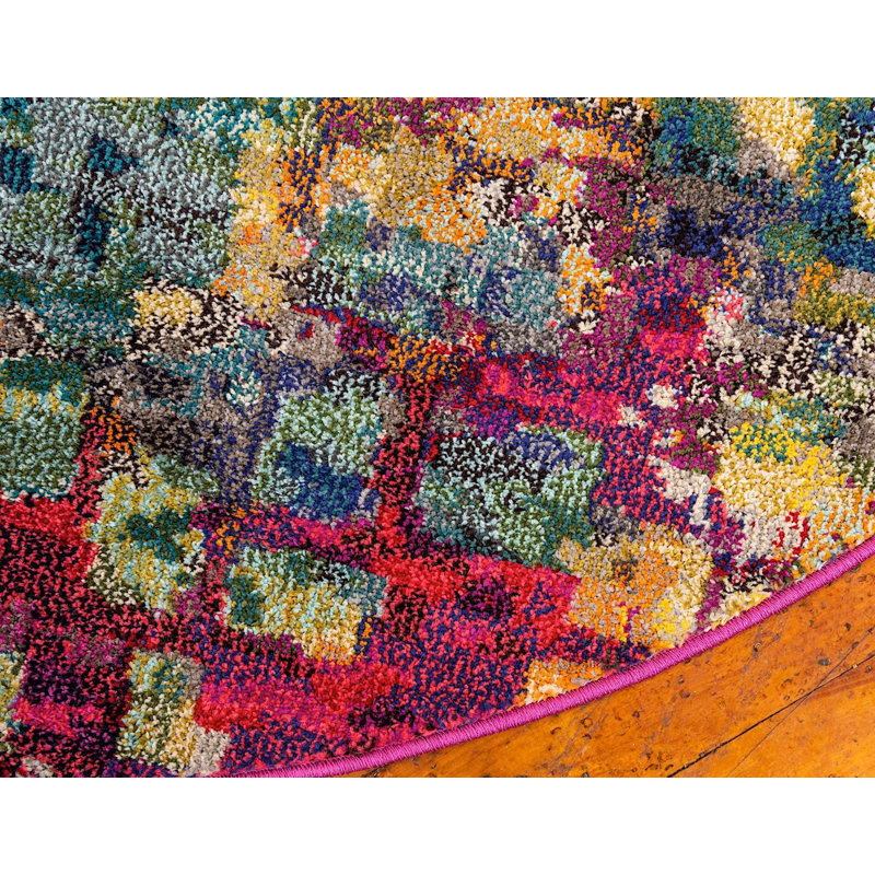 Meadow Abstract Indoor Rug, Round 6'