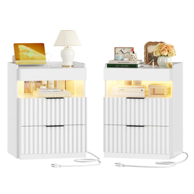 Stalbridge 3 Drawe-Nightstands, 2 Pcs, White