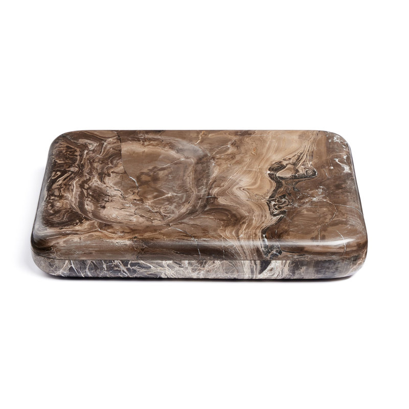 Rossi Marble Decorative Plate, Rocky Brown Marble