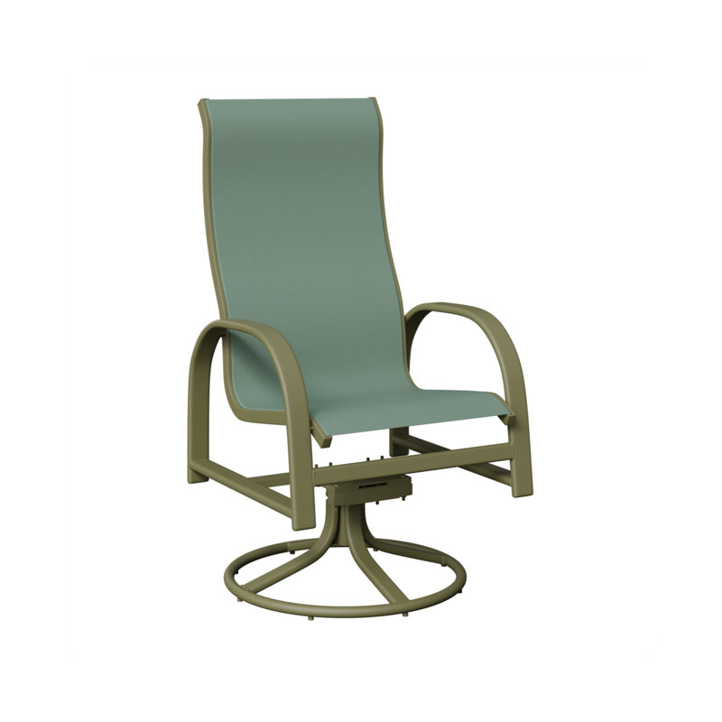 Chaise de salle à manger pivotante Amma, Bleu sauge, Aluminium vert sauge