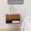 Halya Solid Wood Bedside Table Floating Nightstand-899469589