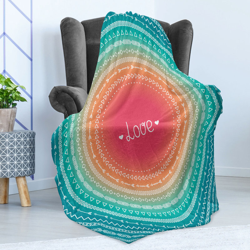 Ambesonne Arrow Fleece Throw Blanket Line Border Pattern Multicolor, 50" W x 70" L