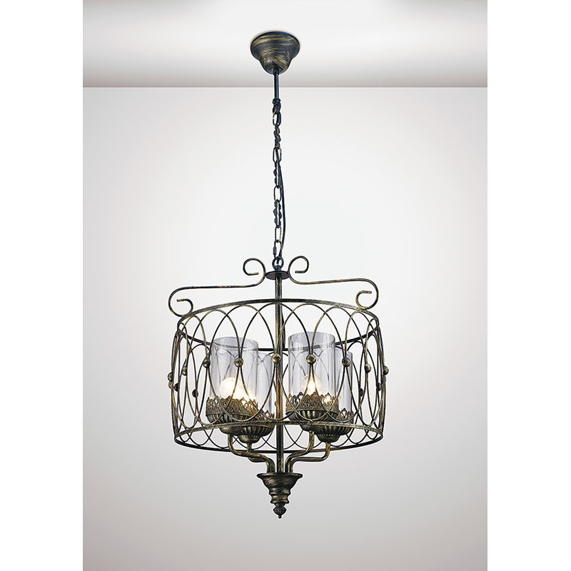 Muehlebach 1 - Light Black/Gold Lantern Pendant