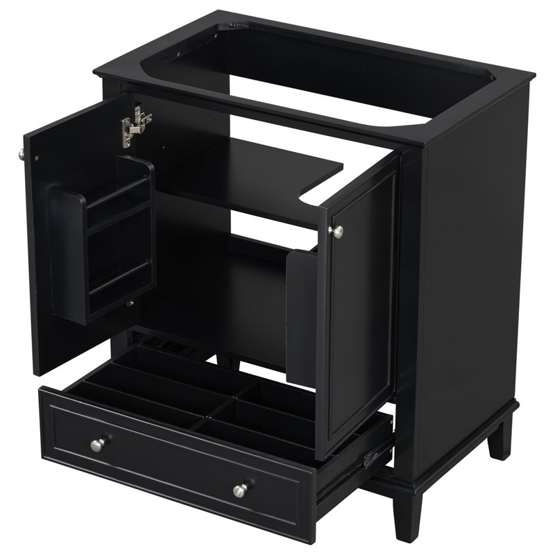 Meuble-lavabo de 30 po sans lavabo, base seulement, Noir, noir, noir, noir