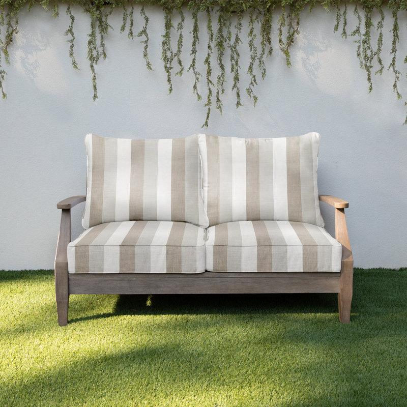 Coussin de siège / dossier Arline Sunbrella, L 27 po x P 27 po, Sunbrella® à rayures brunes