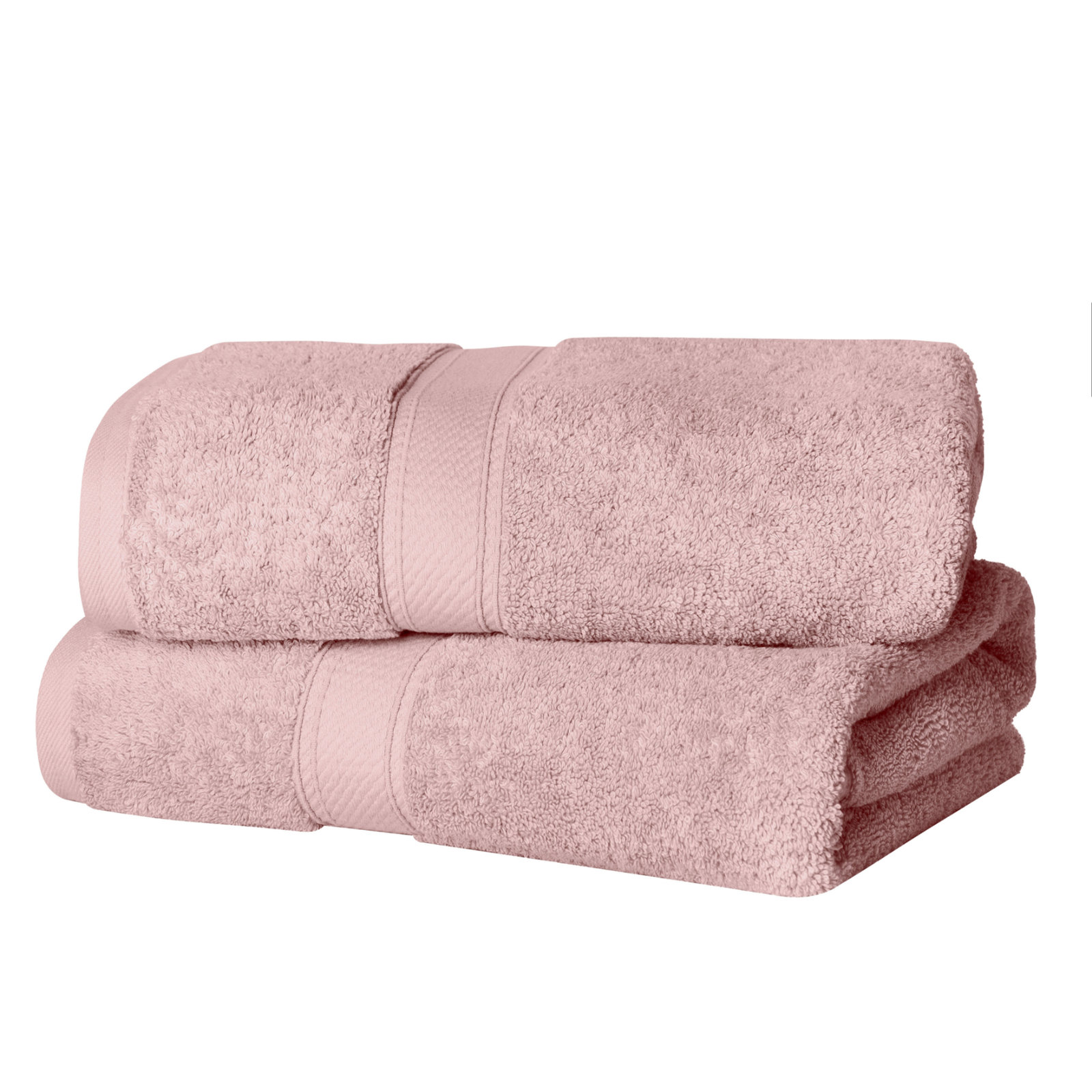 2-Piece Egyptian Cotton Bath Towel Set, Tea Rose