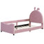 Upholstered Daybed With Rabbit Ear Shaped Headboard-587648290