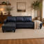Canapé d'angle en L avec pouf et support à ressorts noués à la main