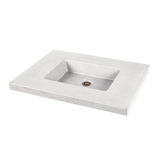 Newterra Concrete Handmade Rectangular Semi-Recessed Vessel Bathroom Sink
