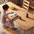 Burlywood Rectangular Solid Wood Dining Table-1948478996