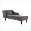 Chaise longue en velours avec pieds et coussin en bois massif-1622786629