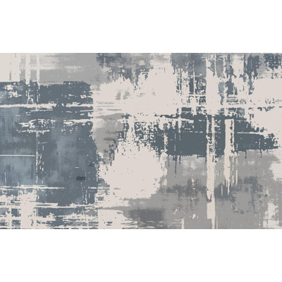 Murale moderne moderne gris et bleu abstrait