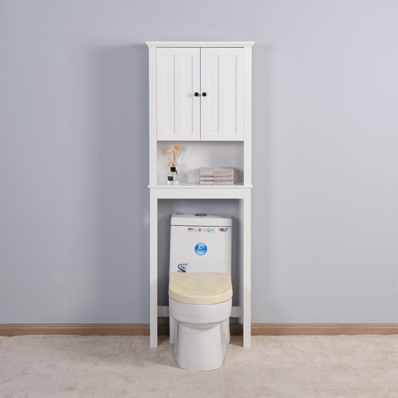 Armoire de rangement en bois au-dessus de la toilette 23,62 x 7,72 x 67,32 po avec tablette réglable et rangement pour salle de bain