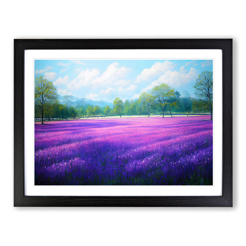 Stimulating Bluebell Field - Framed Print, Black, 34cm H x 46cm W x 2cm D