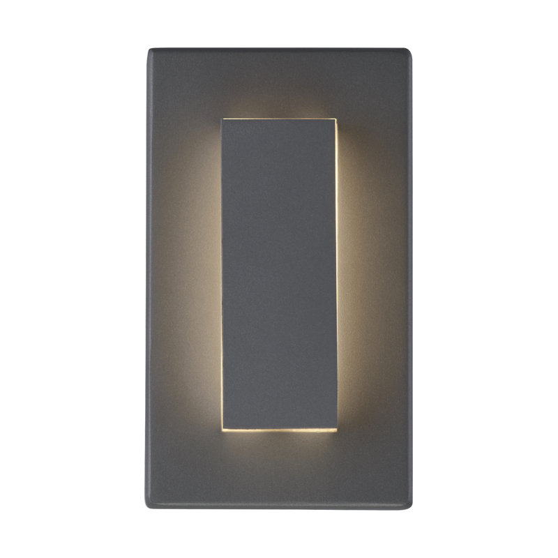 Aspen LED Outdoor Flush Mount, 8" H x 5" W x 1.9" D, 15 W, Charcoal