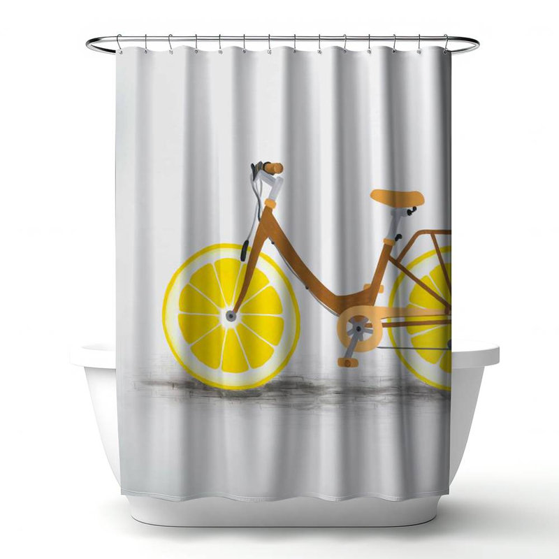 Shower Curtain TR36 – Polyester Shower Curtain, Dye Sublimation Print, 71" W × 74" L