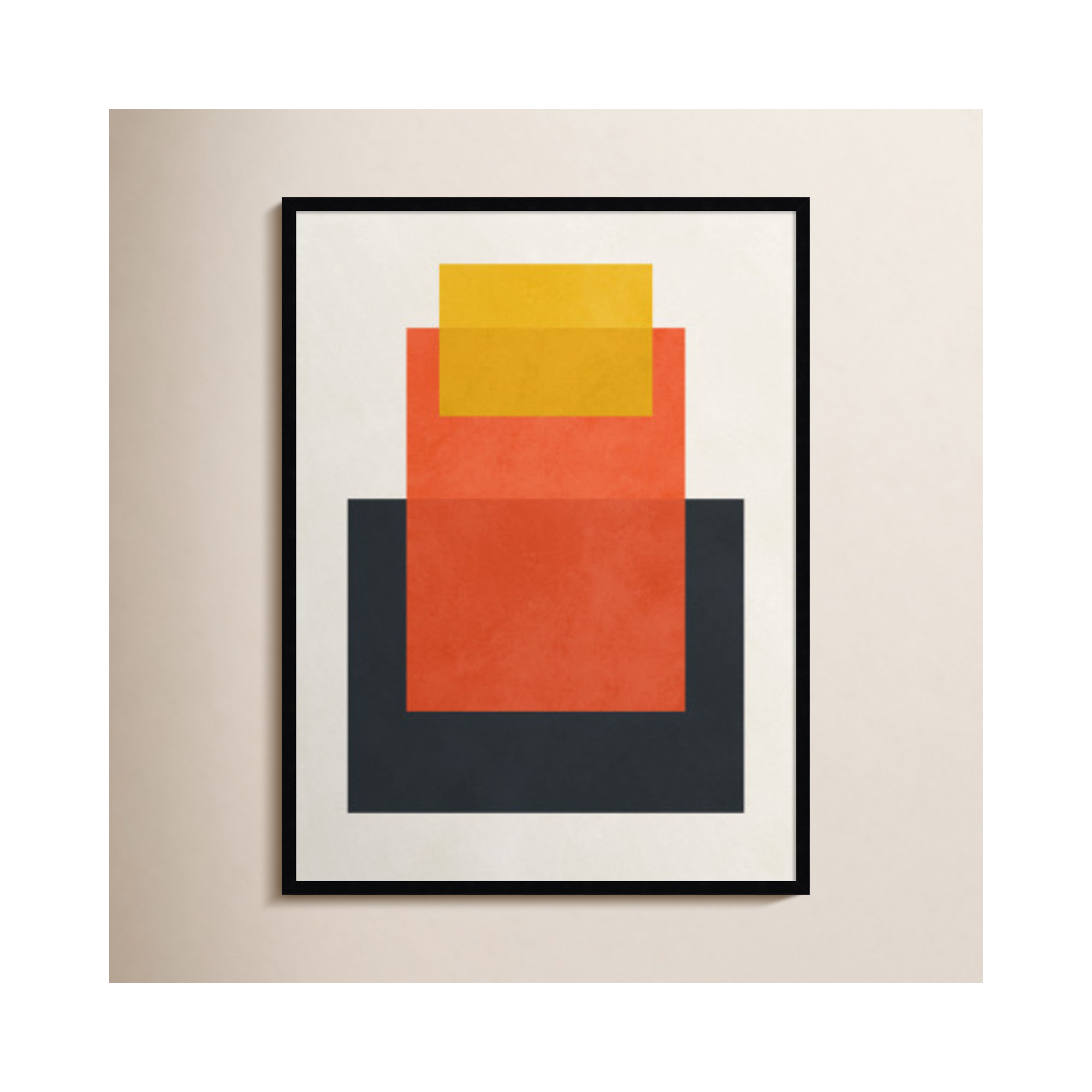Overlapping geometry 10 by Norvin Wood Framed Wall Art Print, Brown/Orange, Black, 41" H x 31" W