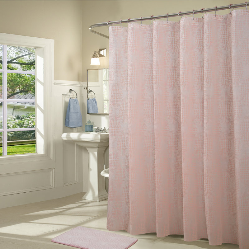 Ensemble de rideau de douche en vinyle 14 pièces + crochets, Corail