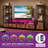 LED Entertainment Center With 2 Bookcases & Charging Ports-691858682